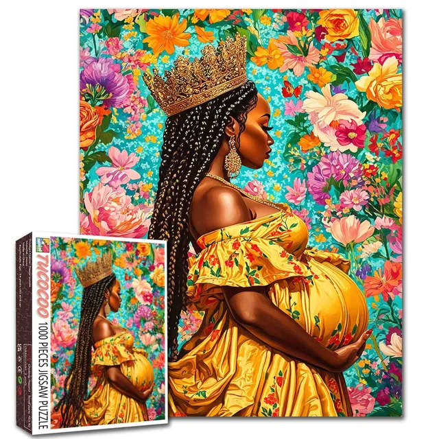 tucocoo-floral-queen-mother-portrait-puzzle-1000-teile-blumen image 1