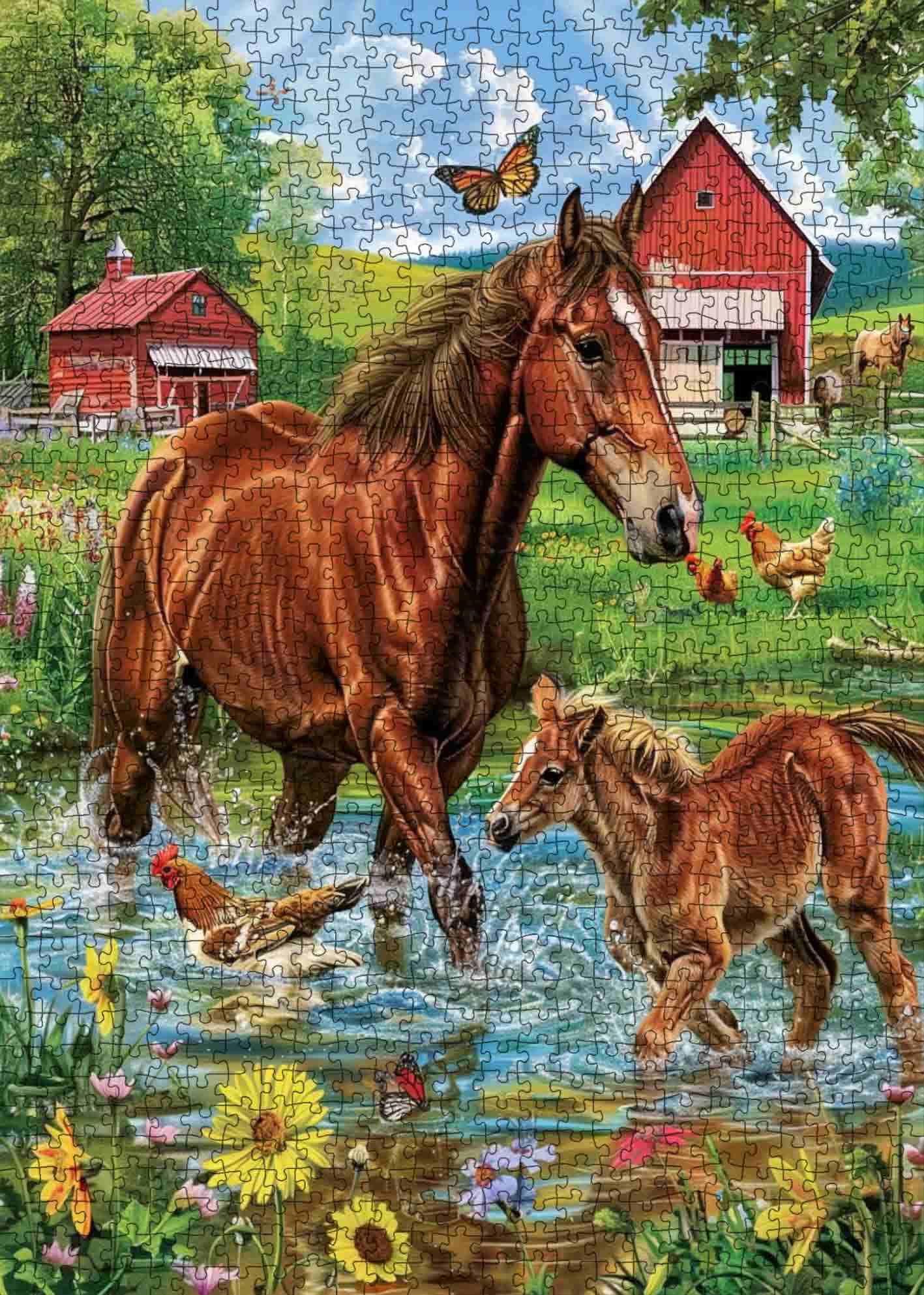 tucocoo-horse-and-foal-farm-puzzle-1000-teile-pferde image 2