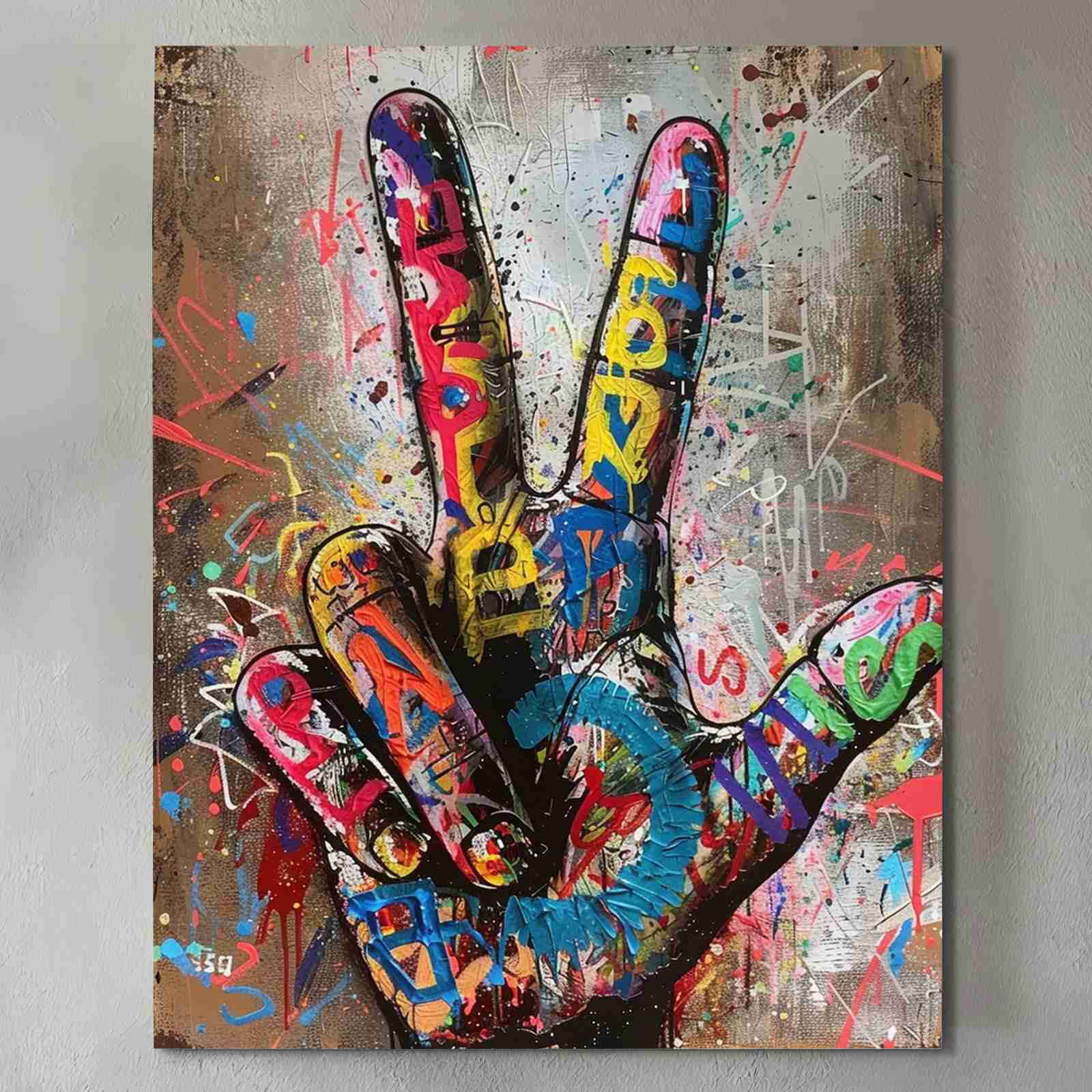 tucocoo-canvas-wall-art-peace-sign-leinwandbild-30x40cm image 2