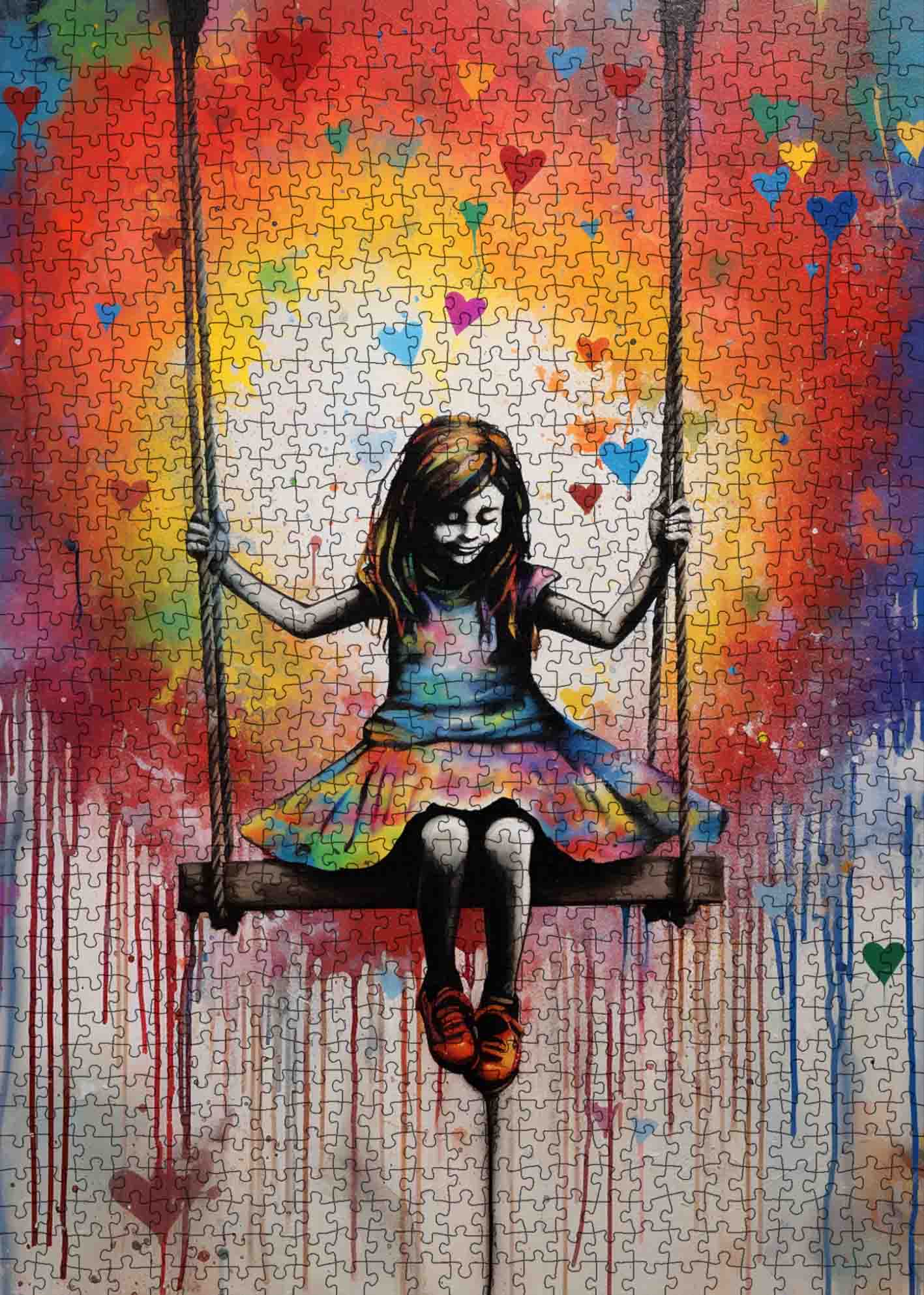 tucocoo-little-girl-swing-street-pop-art-puzzle-1000-teile image 2