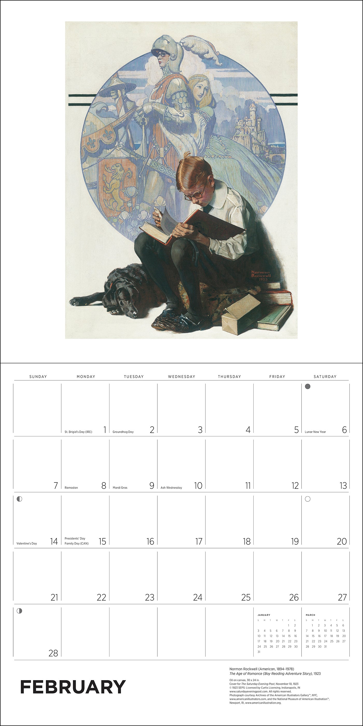 pomegranate-wall-calendar-norman-rockwell-wandkalender-2027-humor image 5