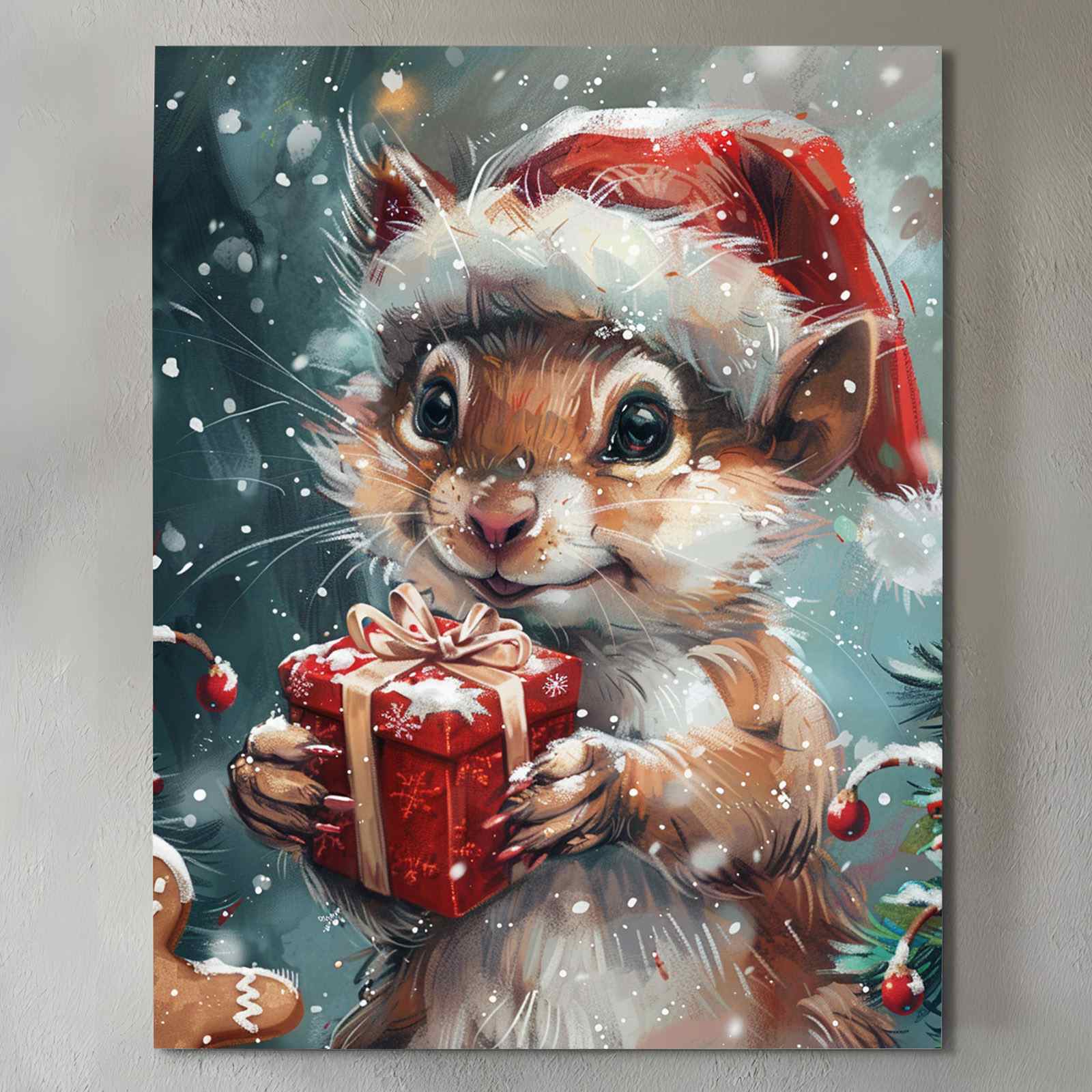 tucocoo-canvas-wall-art-santa-hamster-leinwandbild-30x40cm image 2