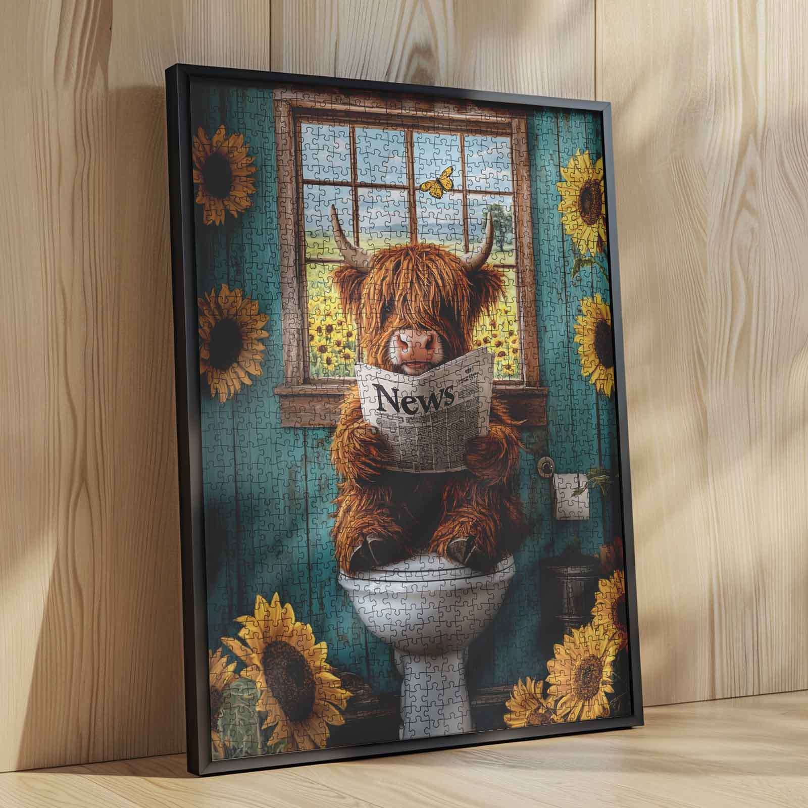 tucocoo-highland-cow-bathroom-puzzle-1000-teile-kuh image 4