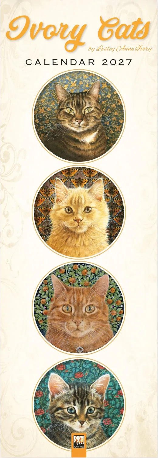 otter-house-calendars-ivory-cats-slim-kalender-2027-katzen image 1
