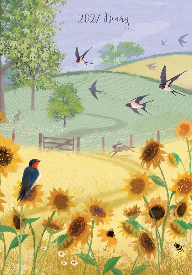otter-house-swallows-sunflowers-tagebuch-2027-a5-fashion image 1