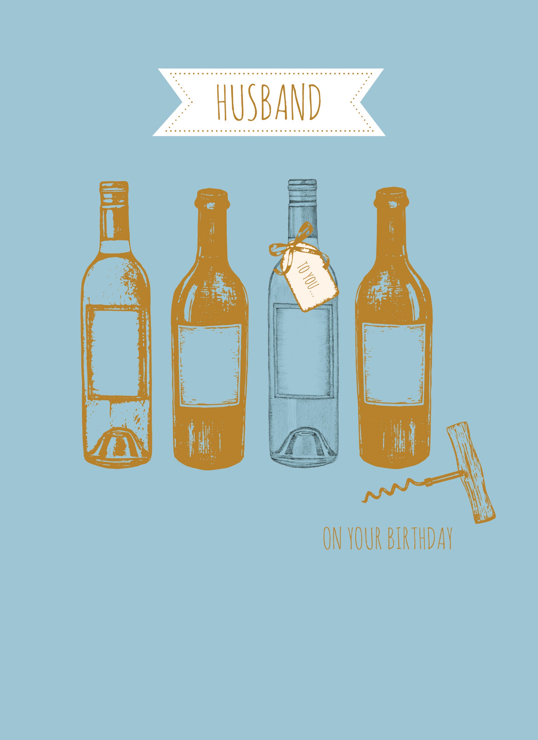 otter-house-family-circle-gold-bottles-geburtstagskarte-ehemann image 1