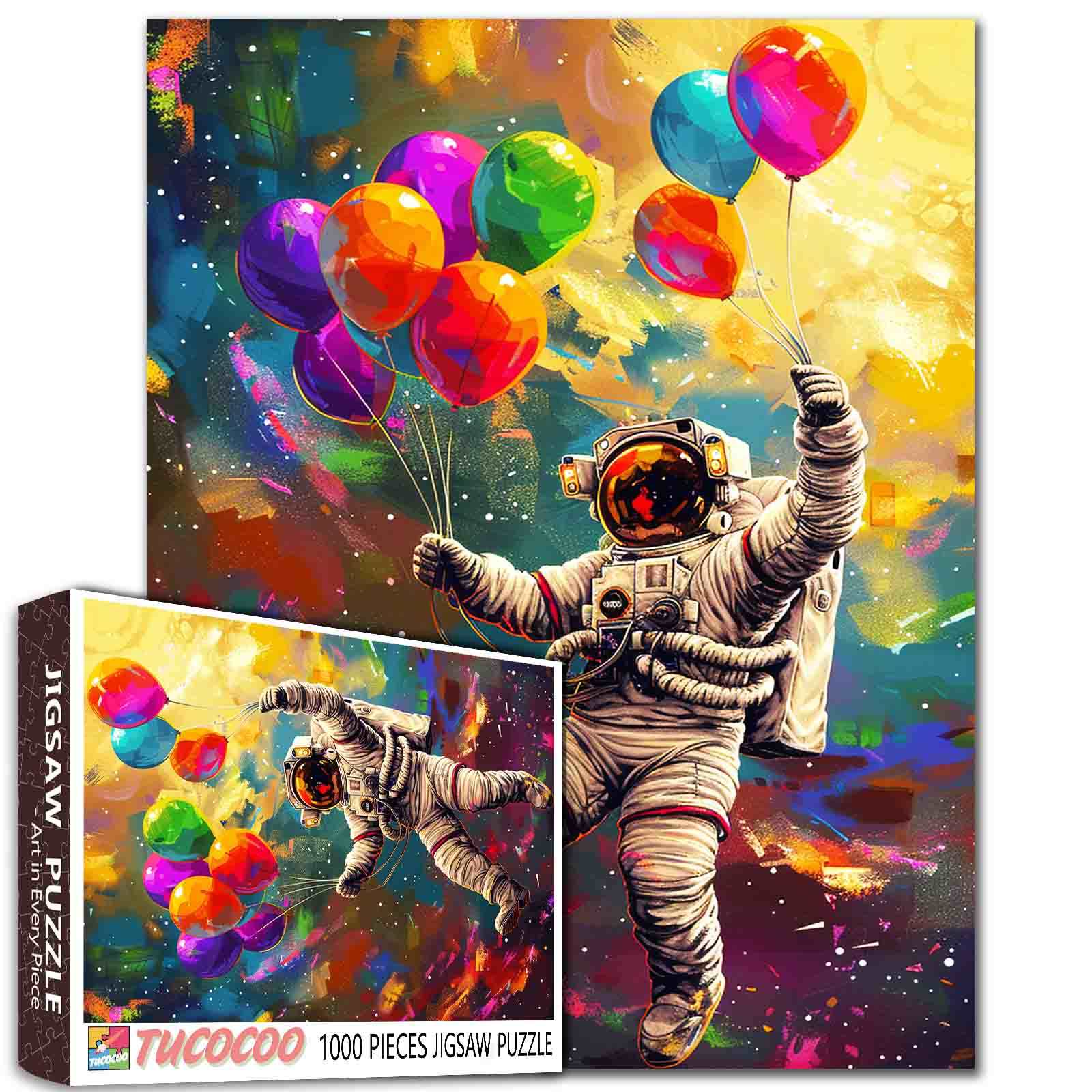 tucocoo-astronaut-holding-balloon-puzzle-1000-teile-luftballon image 1