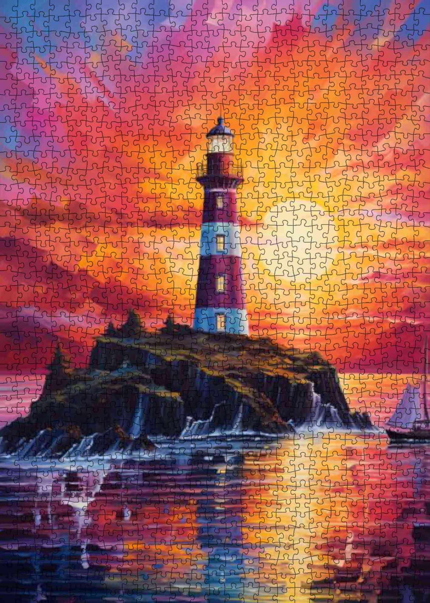 tucocoo-sunset-lighthouse-coast-puzzle-1000-teile-leuchtturm image 2