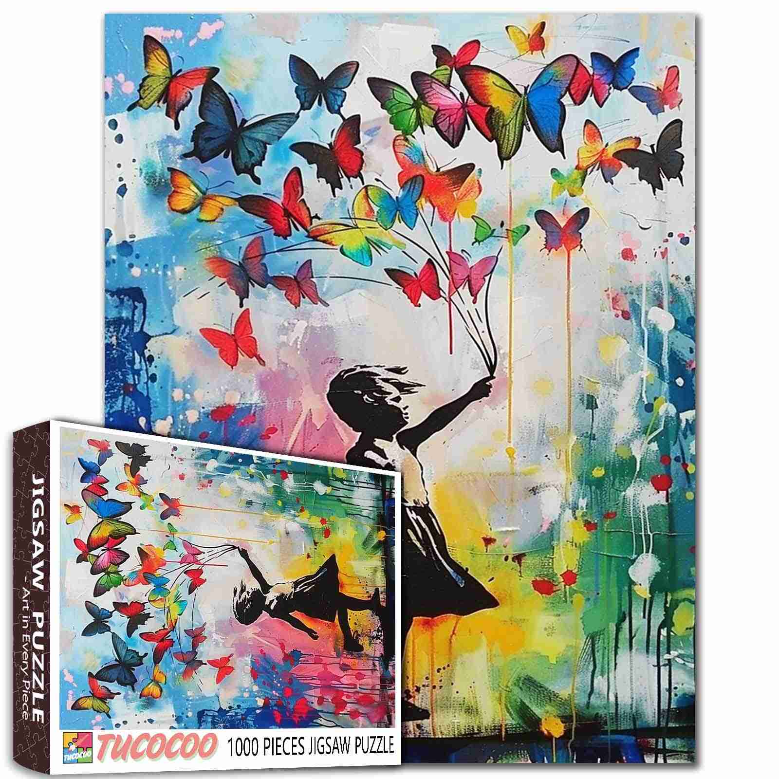 tucocoo-jigsaw-puzzles-graffiti-banksy-butterflies-puzzle-1000-teile image 1