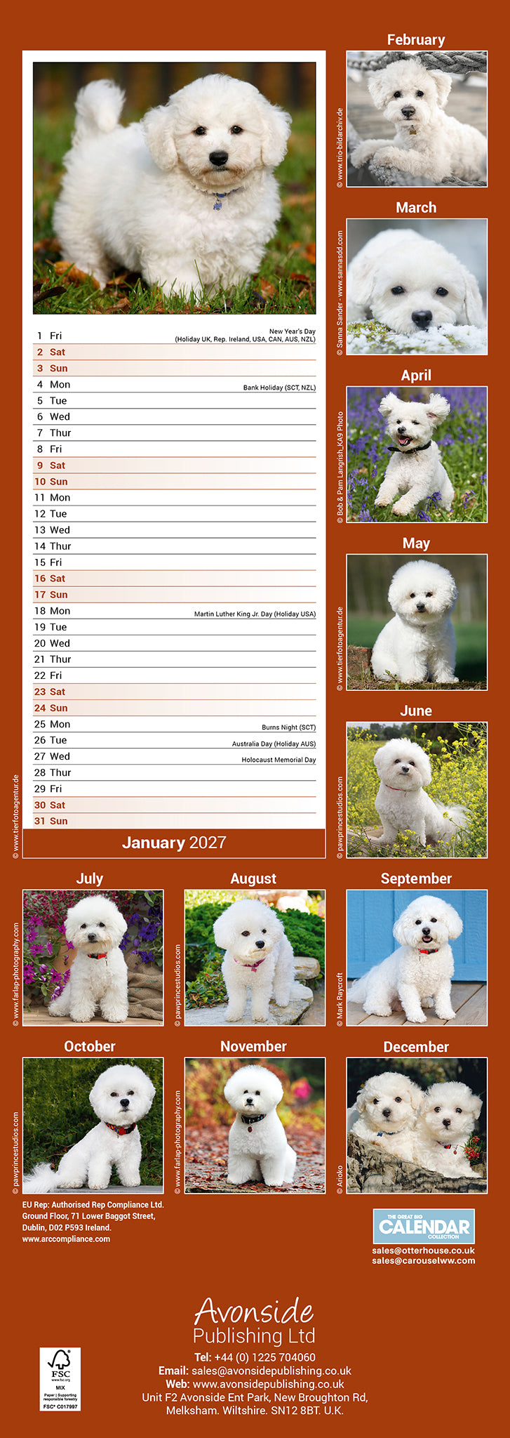 otter-house-bichon-frise-slim-kalender-2027-hunde image 2