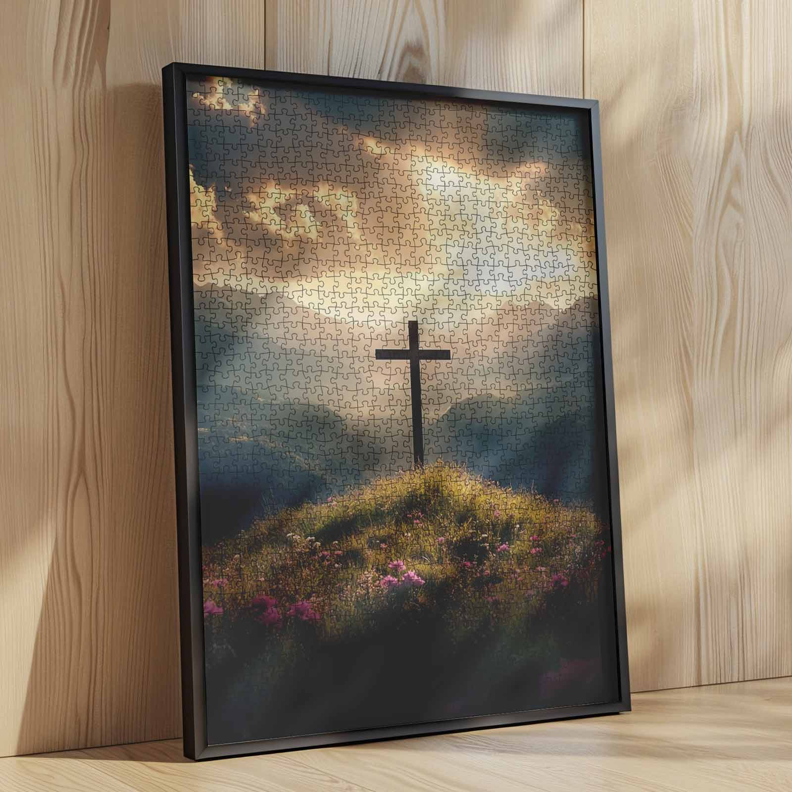 tucocoo-sunset-cross-hill-puzzle-1000-teile-kreuz image 4