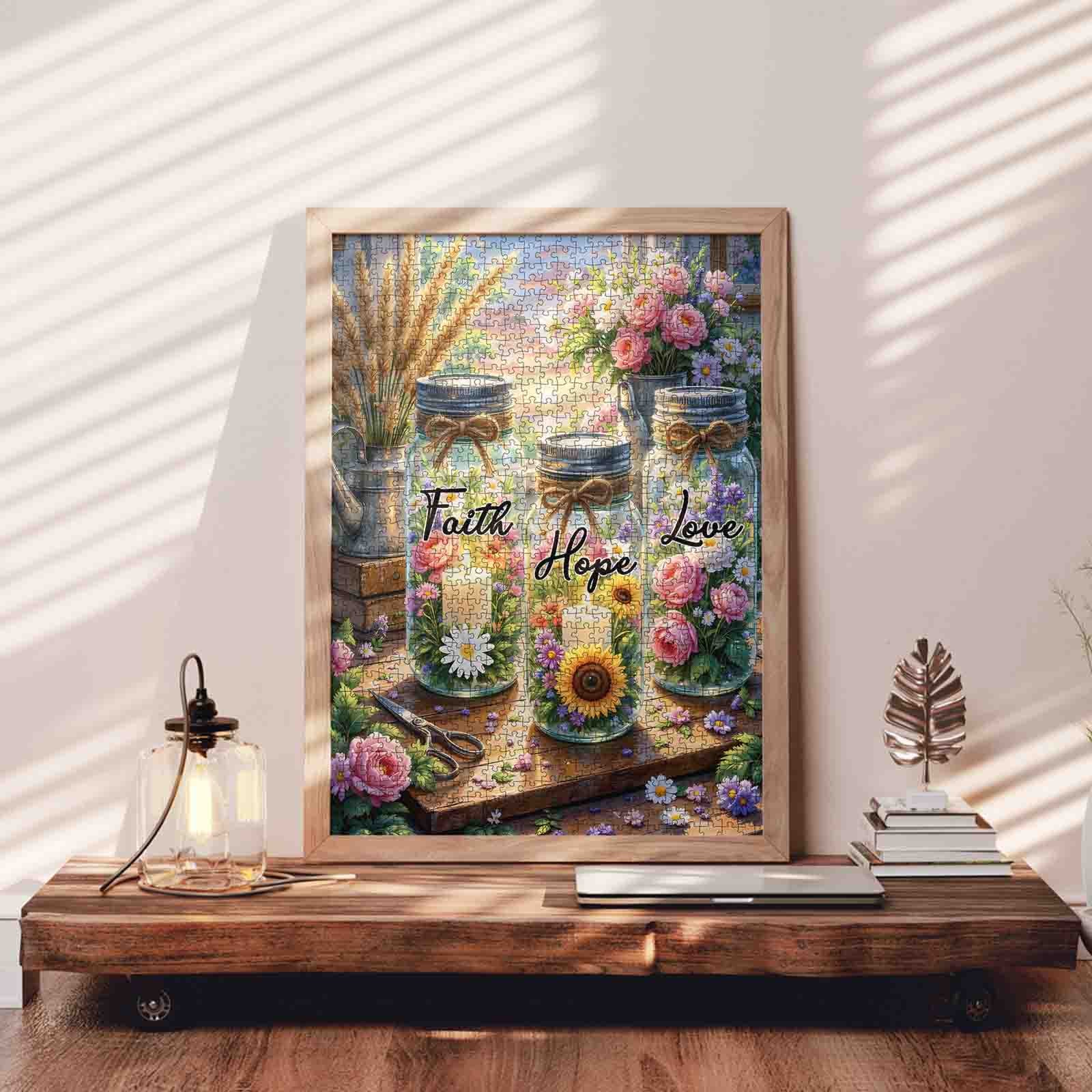 tucocoo-faith-hope-love-floral-puzzle-1000-teile-blumen image 3
