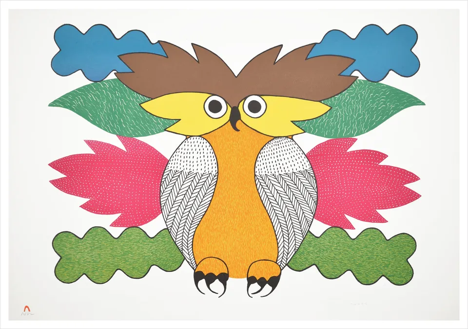 pomegranate-spirit-of-the-owl-geburtstagskarte-kenojuak-ashevak-eule image 1