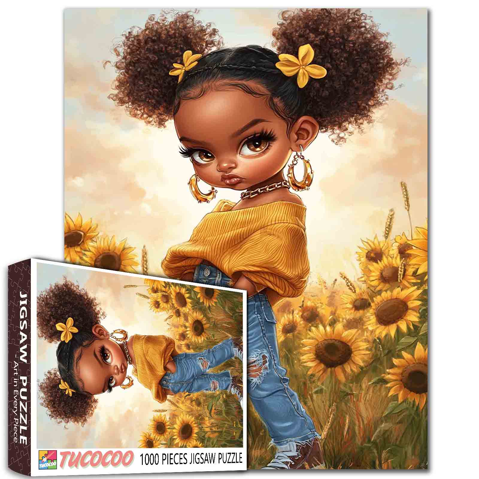 tucocoo-golden-glow-girl-puzzle-1000-teile-sonnenblumen image 1
