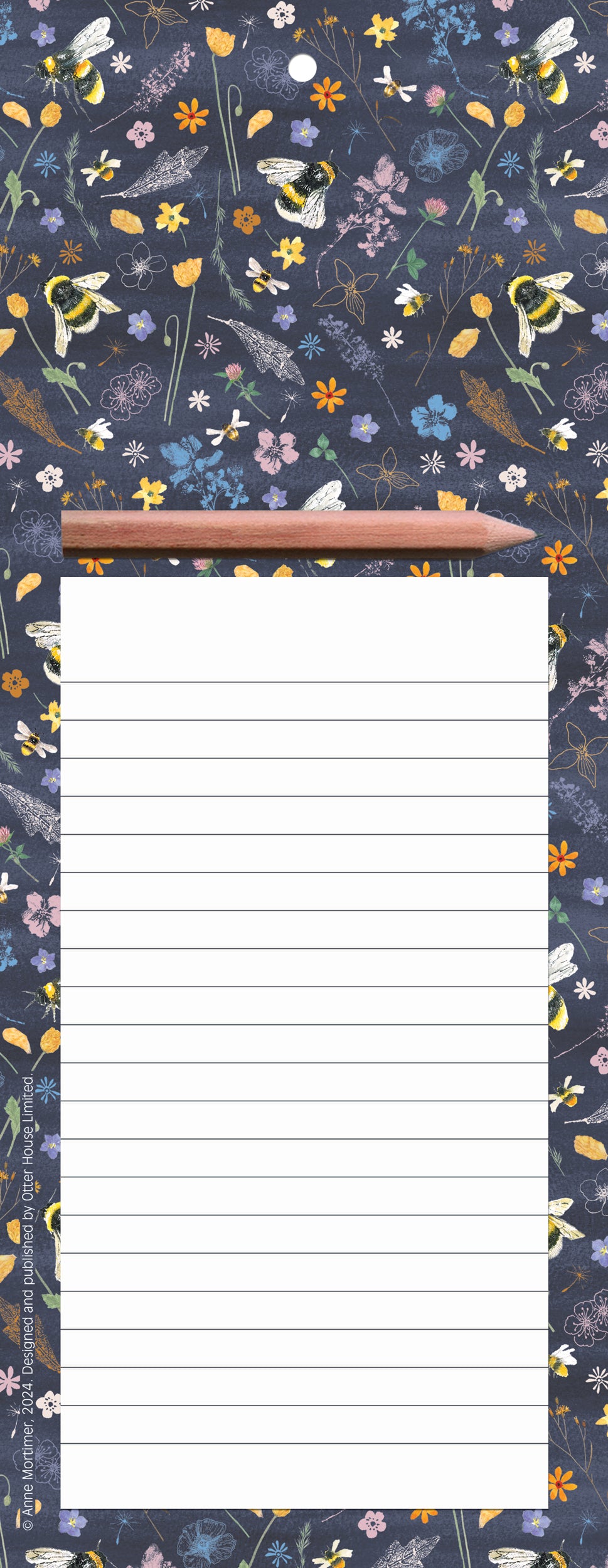 otter-house-rspb-memo-block-bees-amongst-flowers-magnet image 1