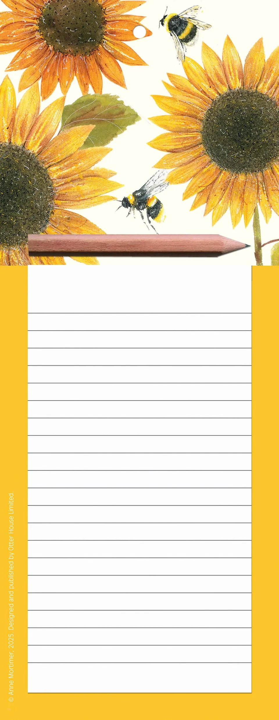 otter-house-sunflowers-magnetic-memo-pad-notizblock-magnet image 1