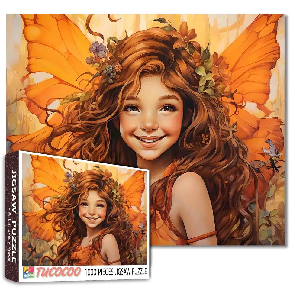 tucocoo-joyful-fairy-orange-wings-puzzle-1000-teile-fee image 1