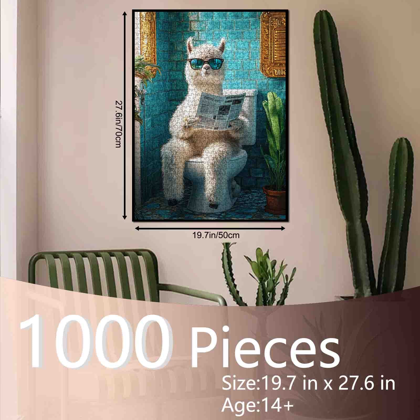 tucocoo-cool-llama-bathroom-scene-puzzle-1000-teile-lama image 5