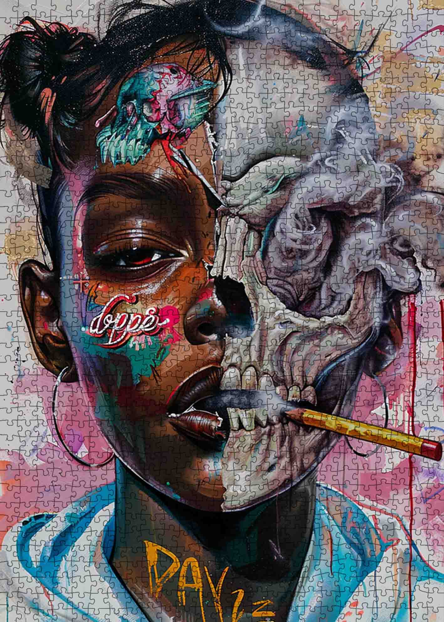 tucocoo-jigsaw-urban-skull-fusion-puzzle-1000-teile-portrait image 2