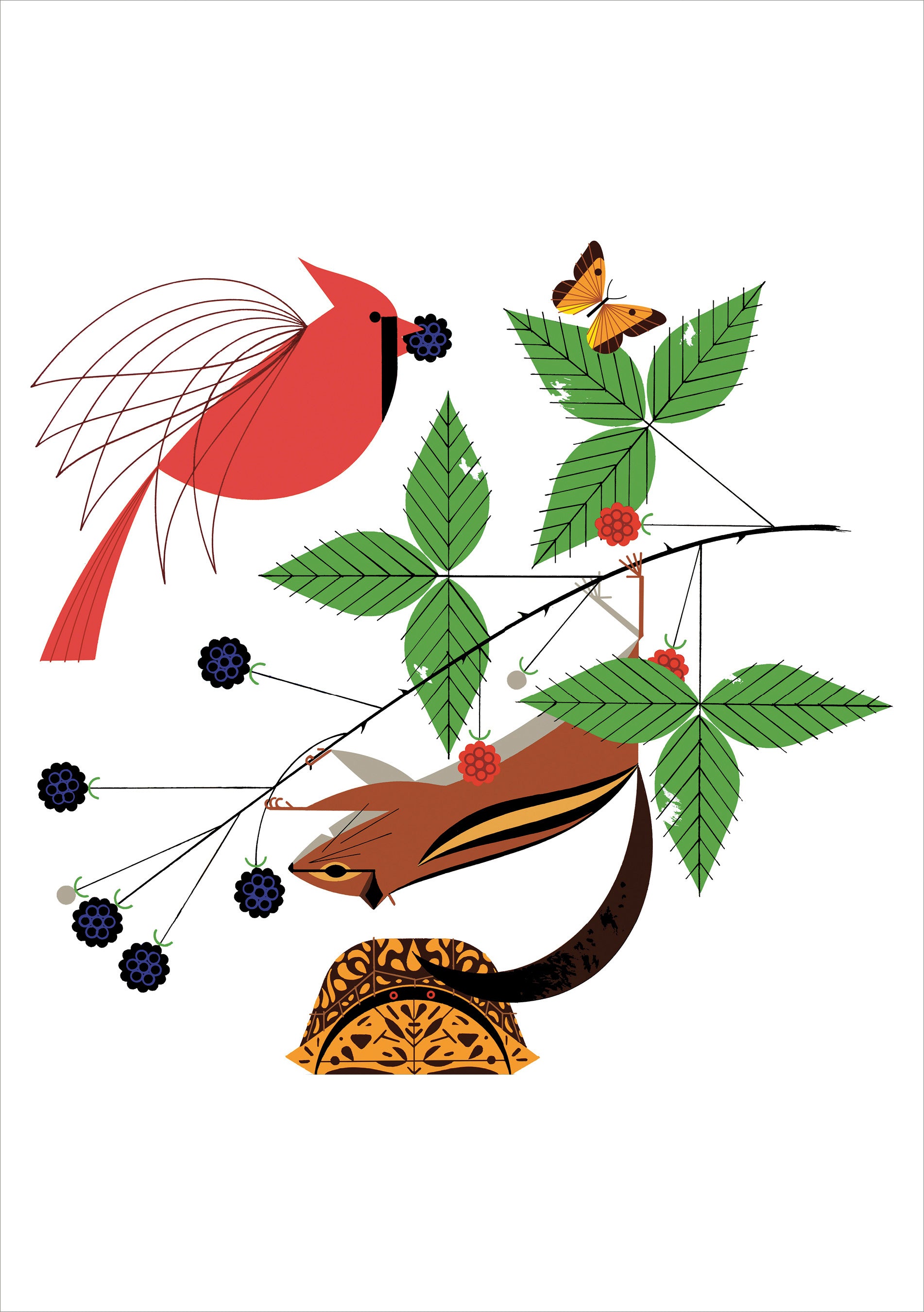 pomegranate-charley-harper-a-good-world-klappkarte-blanko-tiere image 1