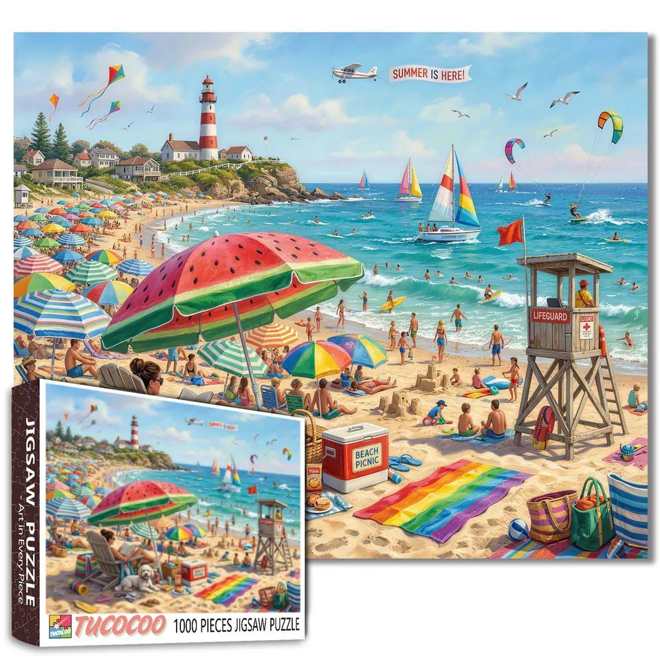 tucocoo-jigsaw-puzzles-summer-beach-puzzle-1000-teile-strand image 1