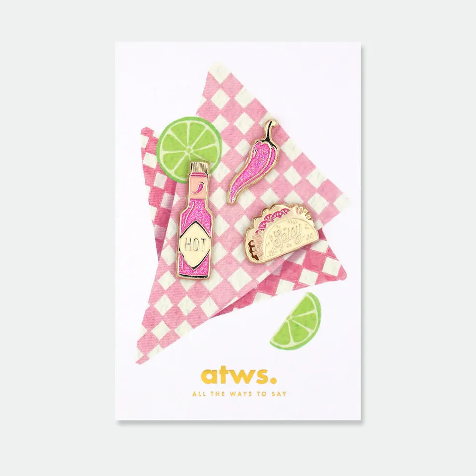 all-the-ways-to-say-spicy-pins-3er-set-emaille image 1