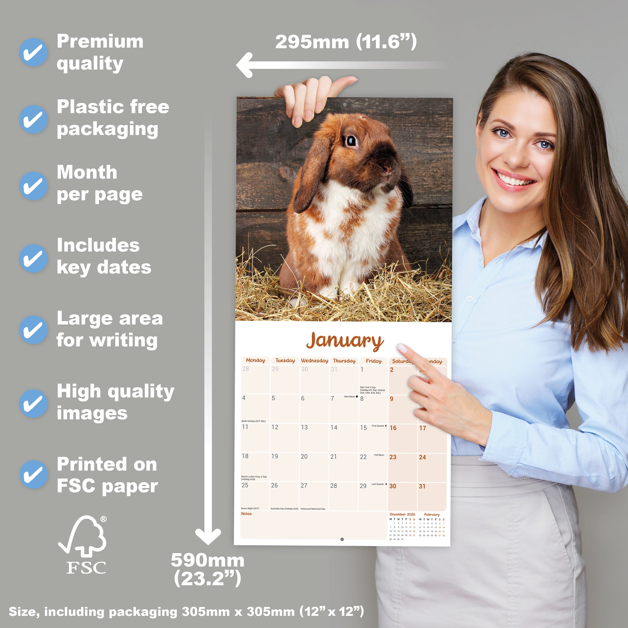 otter-house-lop-eared-rabbits-wandkalender-2027-kaninchen image 4