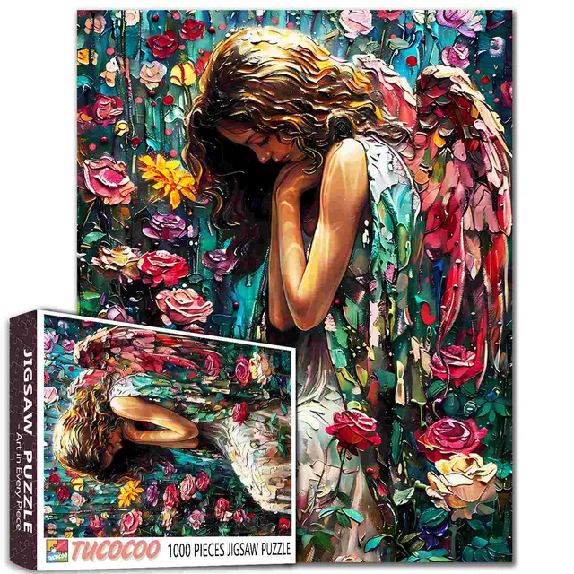 tucocoo-whispers-of-the-angel-puzzle-1000-teile-rosen-engel image 1