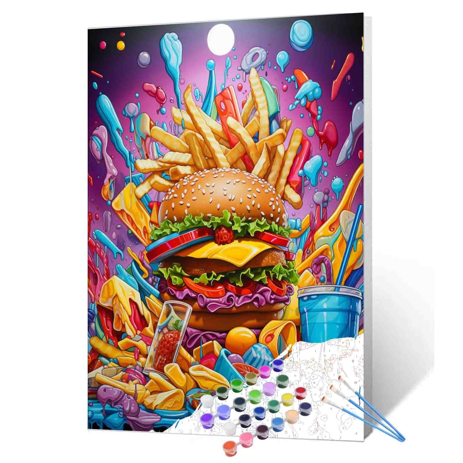 tucocoo-colorful-burger-and-fries-malen-nach-zahlen-40x50-ohne-rahmen image 1