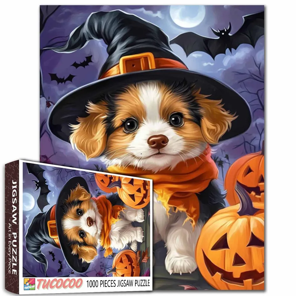 tucocoo-pumpkin-pup-adventure-puzzle-1000-teile-hund image 1