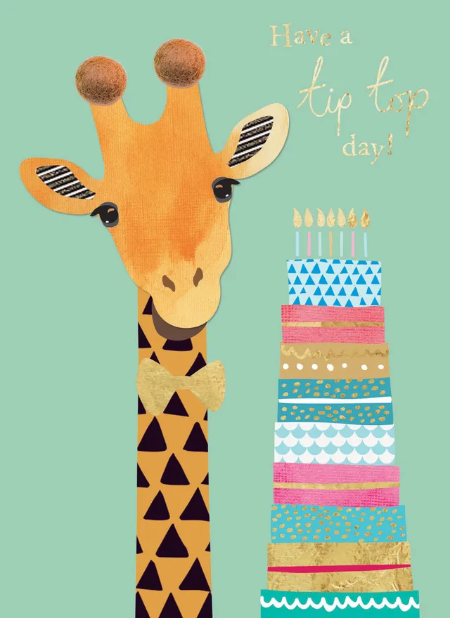 otter-house-pom-poms-tip-top-giraffe-geburtstagskarte-giraffe image 1