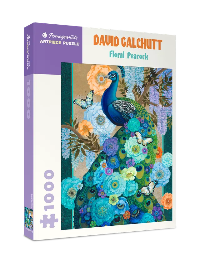 pomegranate-galchutt-floral-peacock-puzzle-1000-teile-pfau image 1