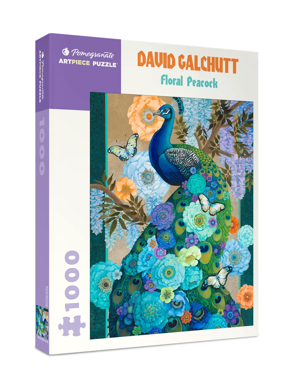 pomegranate-galchutt-floral-peacock-puzzle-1000-teile-pfau image 1