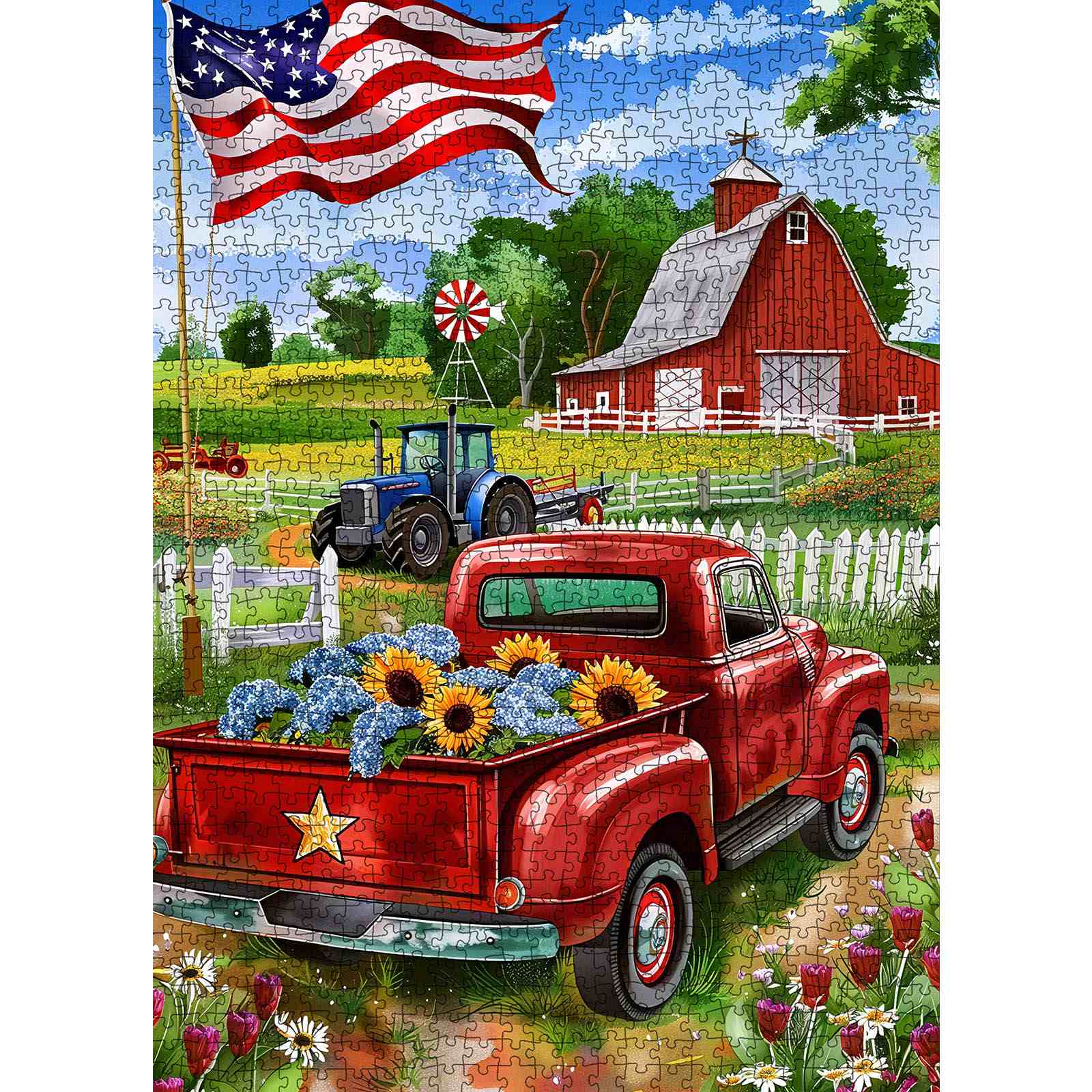 tucocoo-jigsaw-puzzles-american-farm-red-truck-puzzle-1000-teile image 2