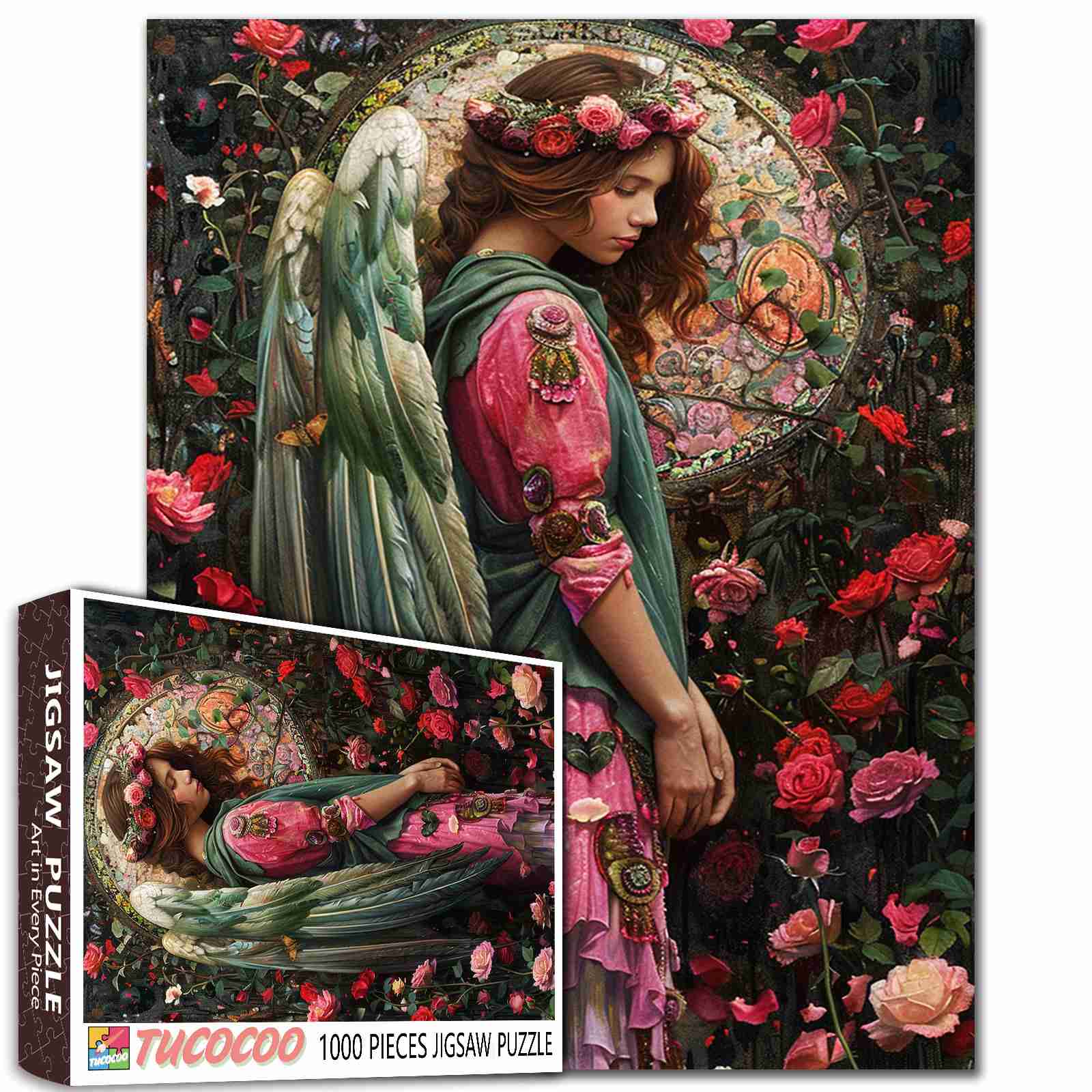 tucocoo-angel-in-the-rose-garden-puzzle-1000-teile-engel image 1