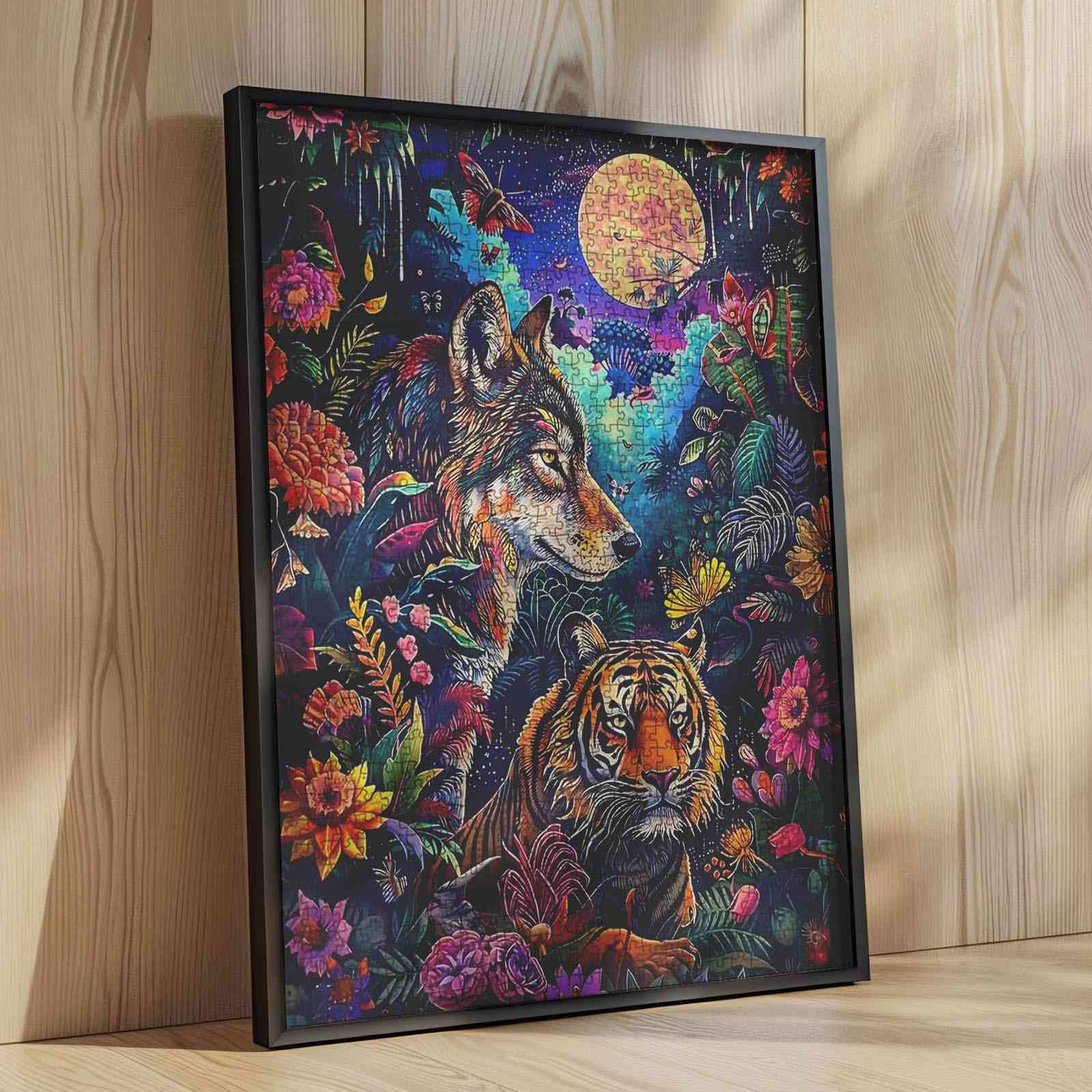 tucocoo-wolf-and-tiger-colorful-forest-puzzle-1000-teile image 4