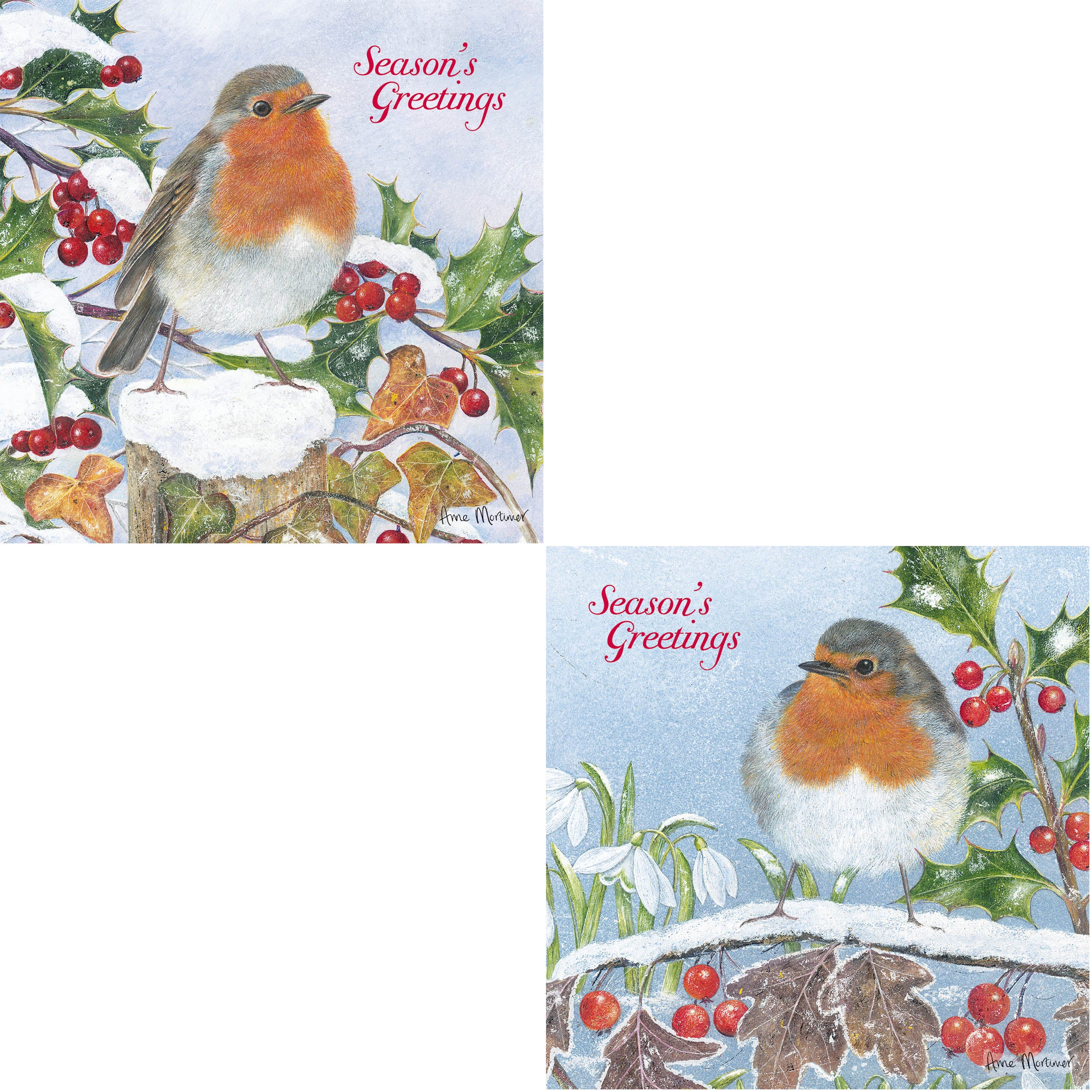 otter-house-christmas-perching-weihnachtskarten-10er-set-vogel image 1