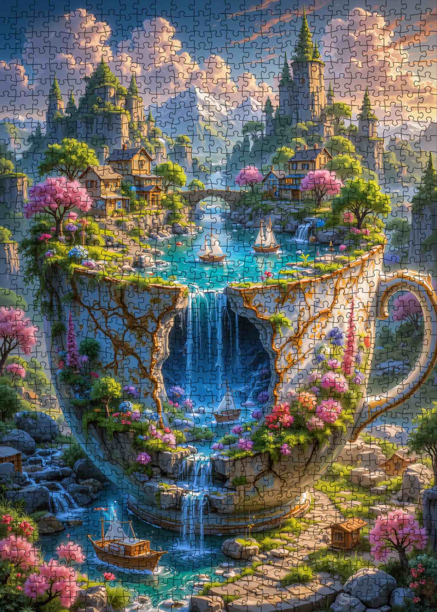 tucocoo-teacup-falls-village-puzzle-1000-landschaft image 2