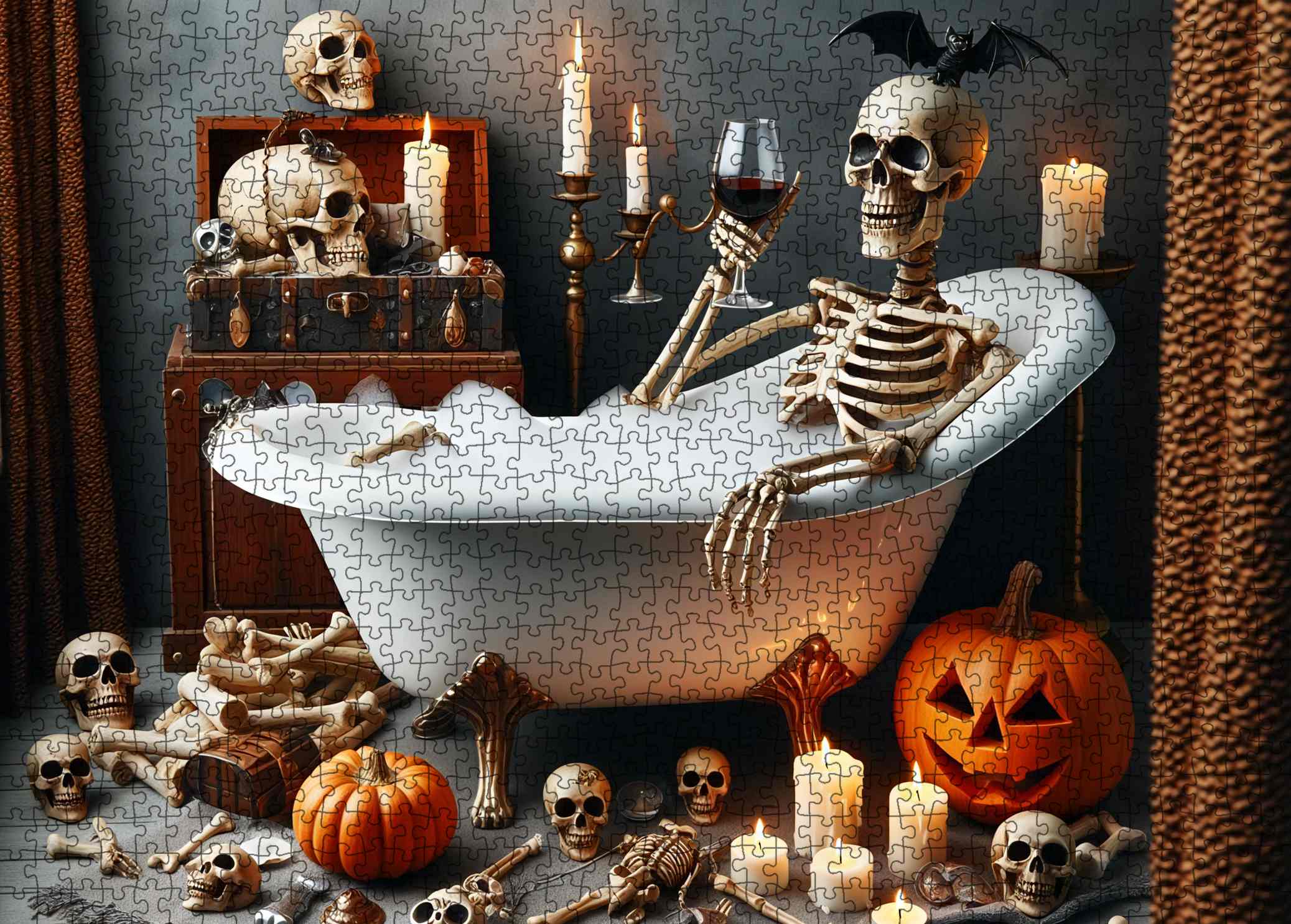 tucocoo-skeleton-bath-puzzle-1000-teile-halloween image 2