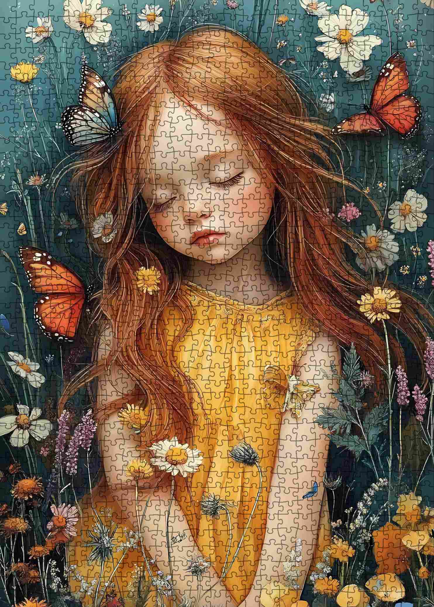 tucocoo-girl-in-wildflower-field-puzzle-1000-teile-wiese image 2