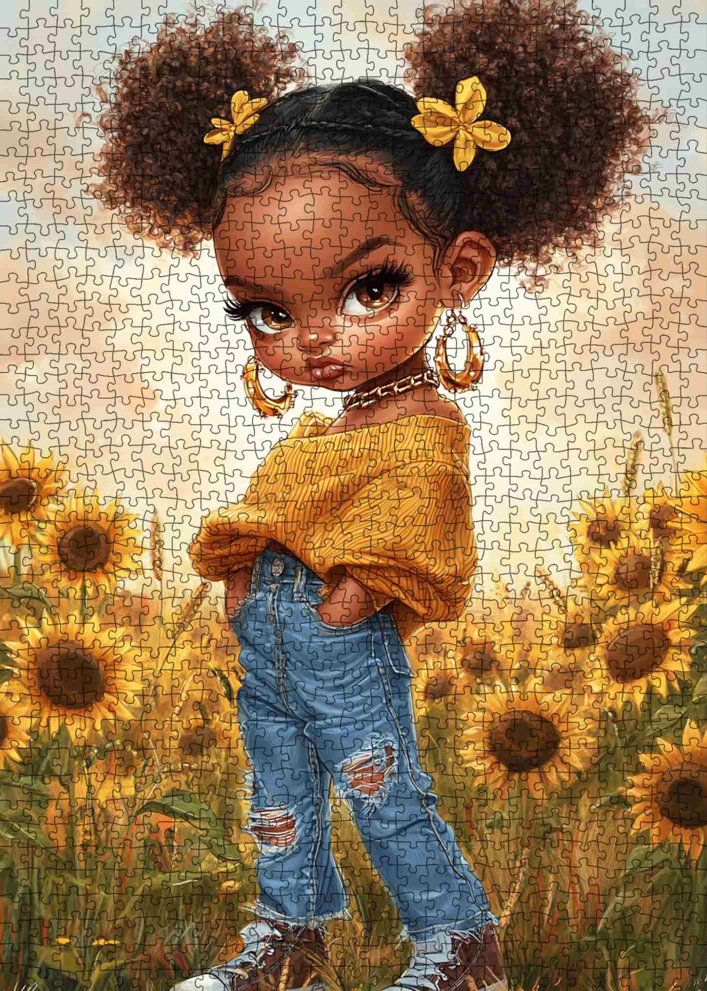 tucocoo-golden-glow-girl-puzzle-1000-teile-sonnenblumen image 2