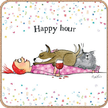 otter-house-red-howling-untersetzer-happy-hour-melamin image 1
