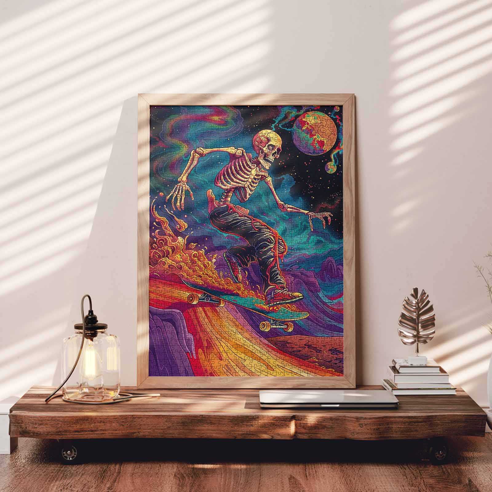 tucocoo-skateboard-skeleton-space-puzzle-1000-teile-totenkopf image 3