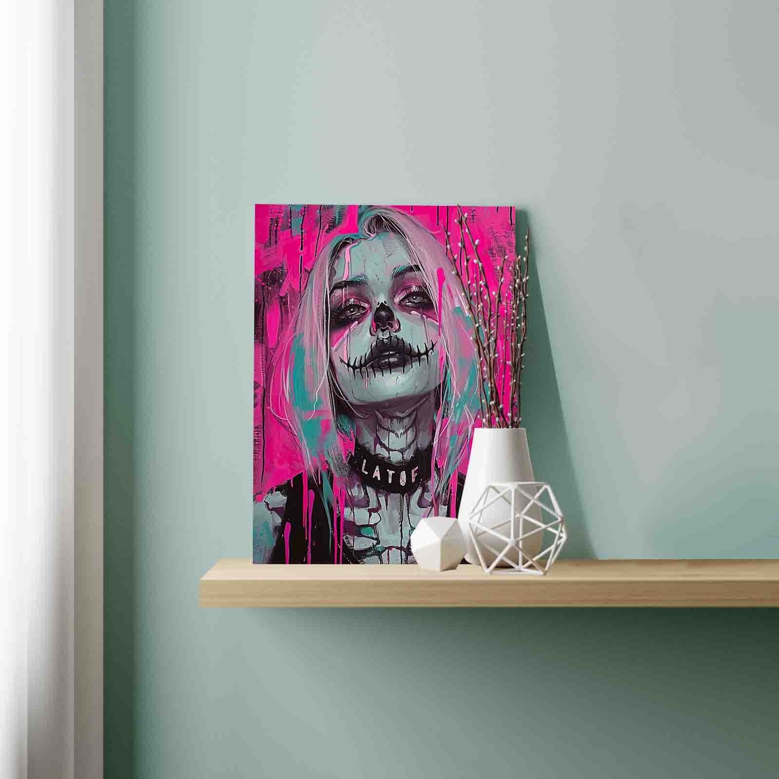 tucocoo-paint-by-numbers-pink-graffiti-skeleton-girl-malen-nach-zahlen image 3