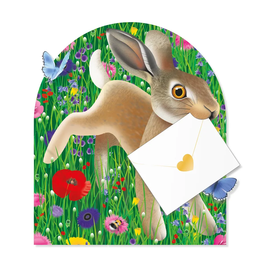 otter-house-special-delivery-grusskarte-hare-hase-160-mm image 1