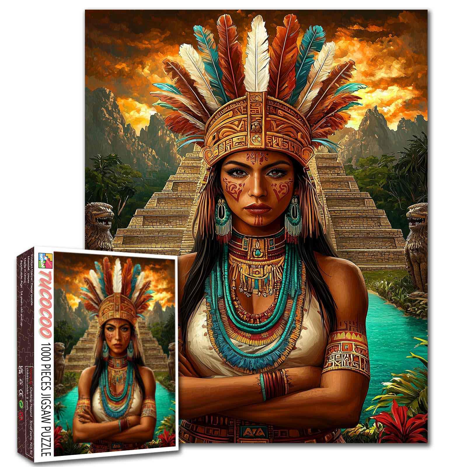 tucocoo-tribal-queen-temple-puzzle-1000-teile-k-nigin image 1