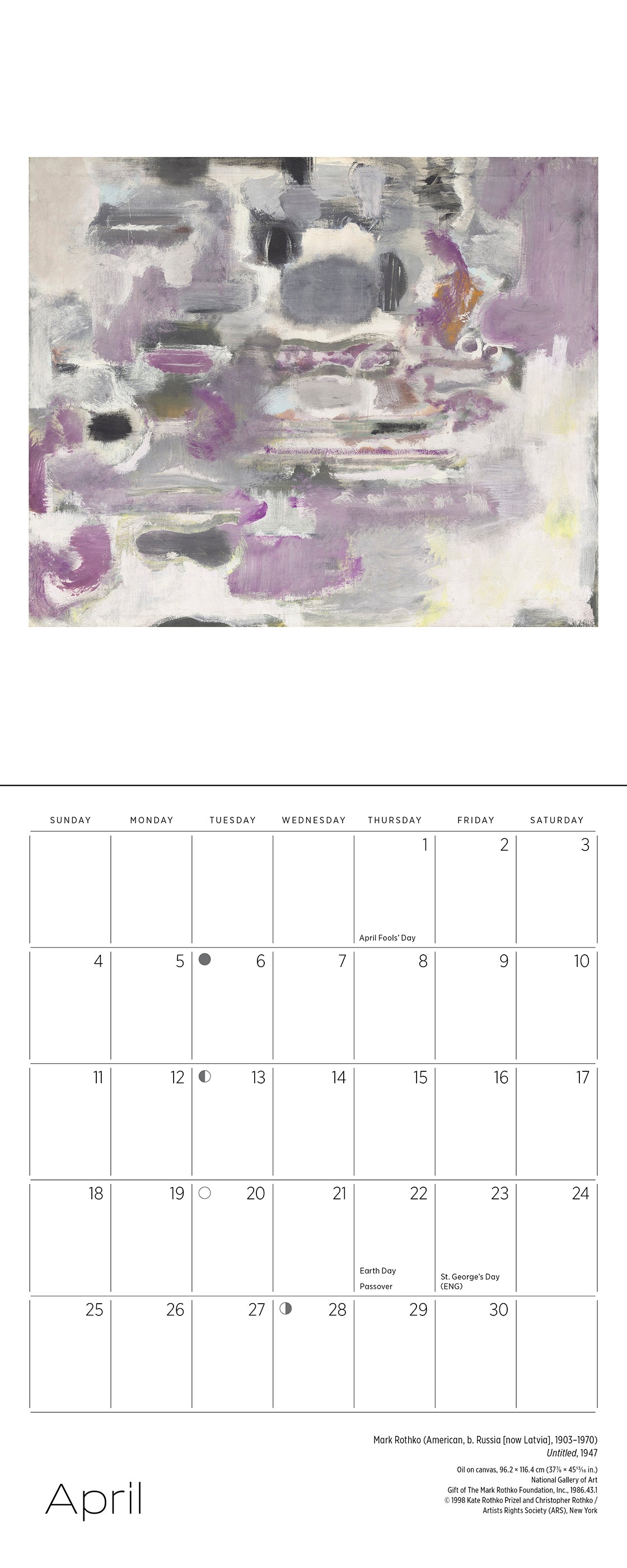 pomegranate-rothko-2027-mini-wandkalender-abstrakt image 5
