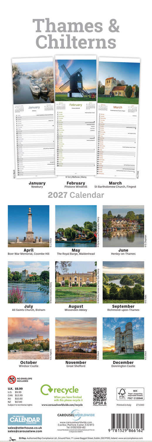 otter-house-thames-chilterns-slim-kalender-2027-wandkalender image 2