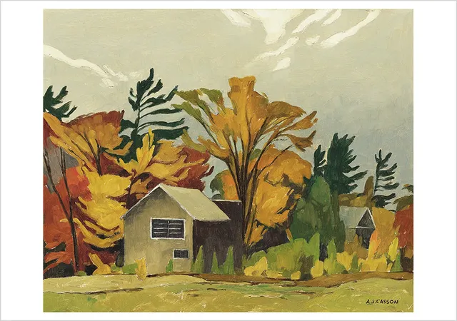 pomegranate-blank-notecards-a-j-casson-tom-thomson-s-shack-klappkarte image 1