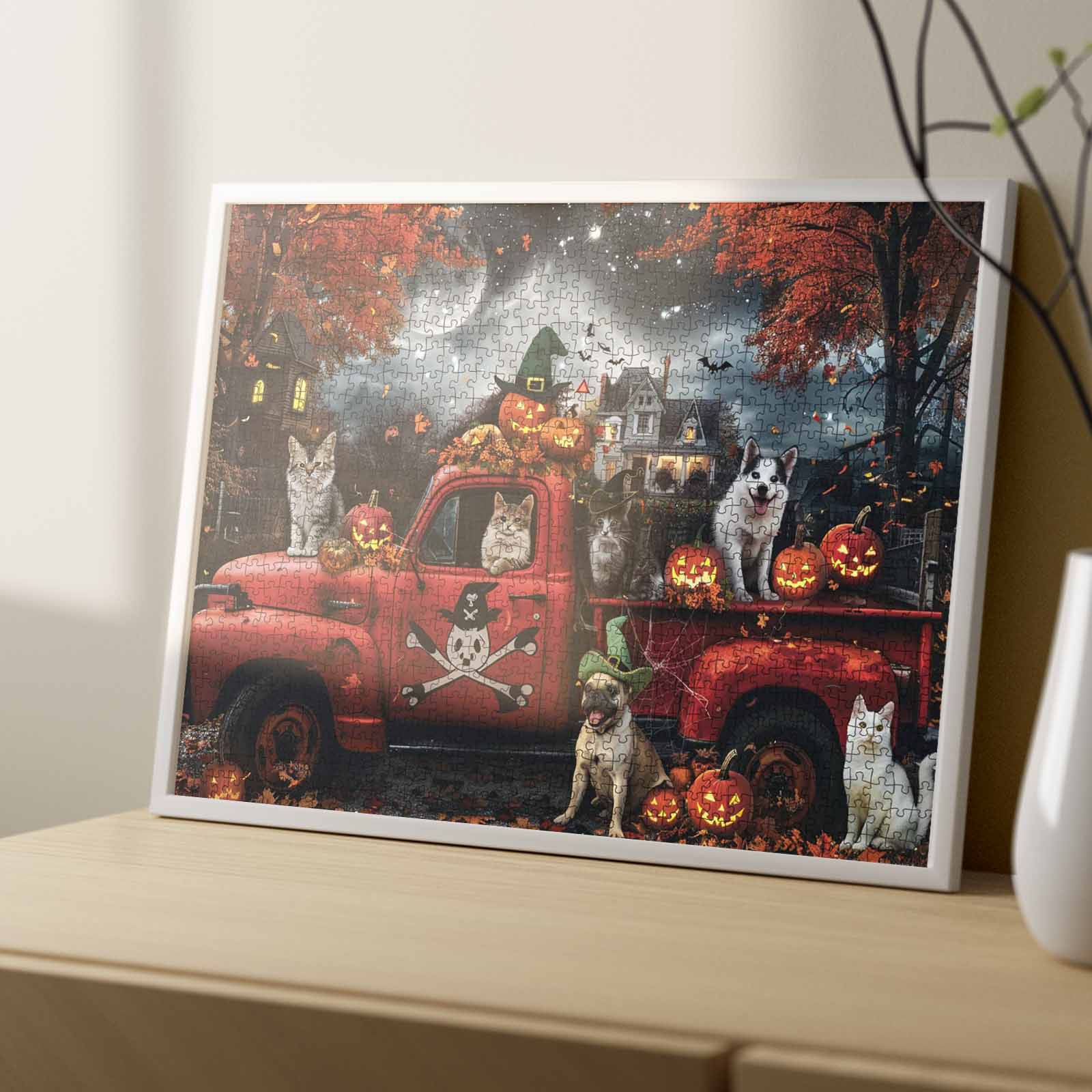 tucocoo-halloween-cats-and-dogs-truck-puzzle-1000-teile image 4